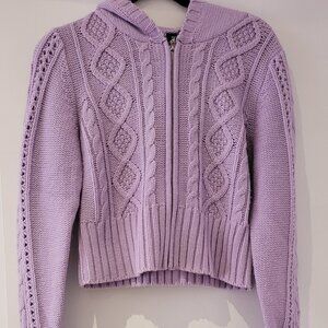 Cable Knit Hooded Cardigan